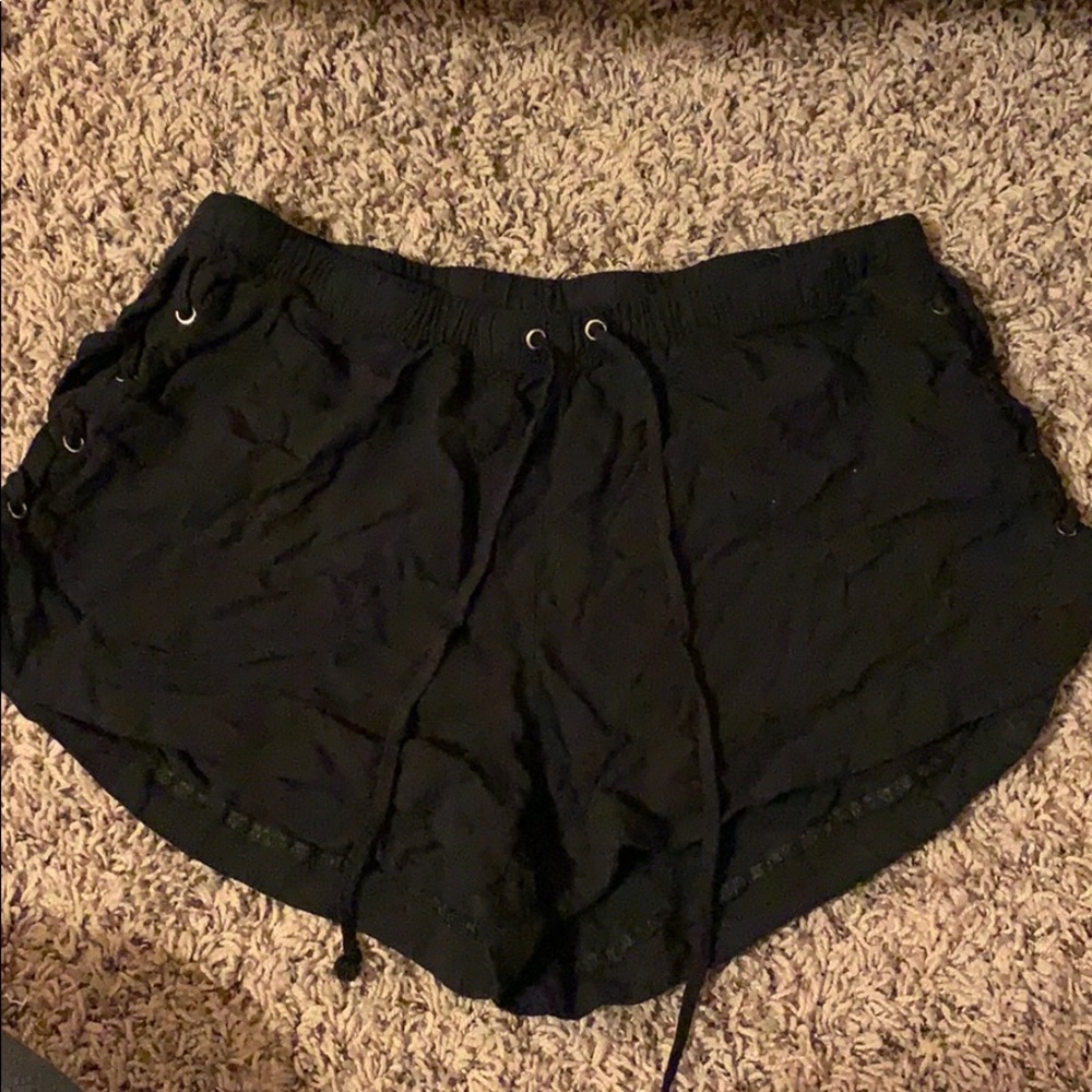 black shorts